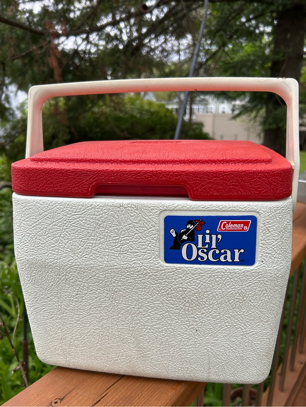 Vintage Coleman Cooler White Red Lid - Lil' Oscar Style Made in USA